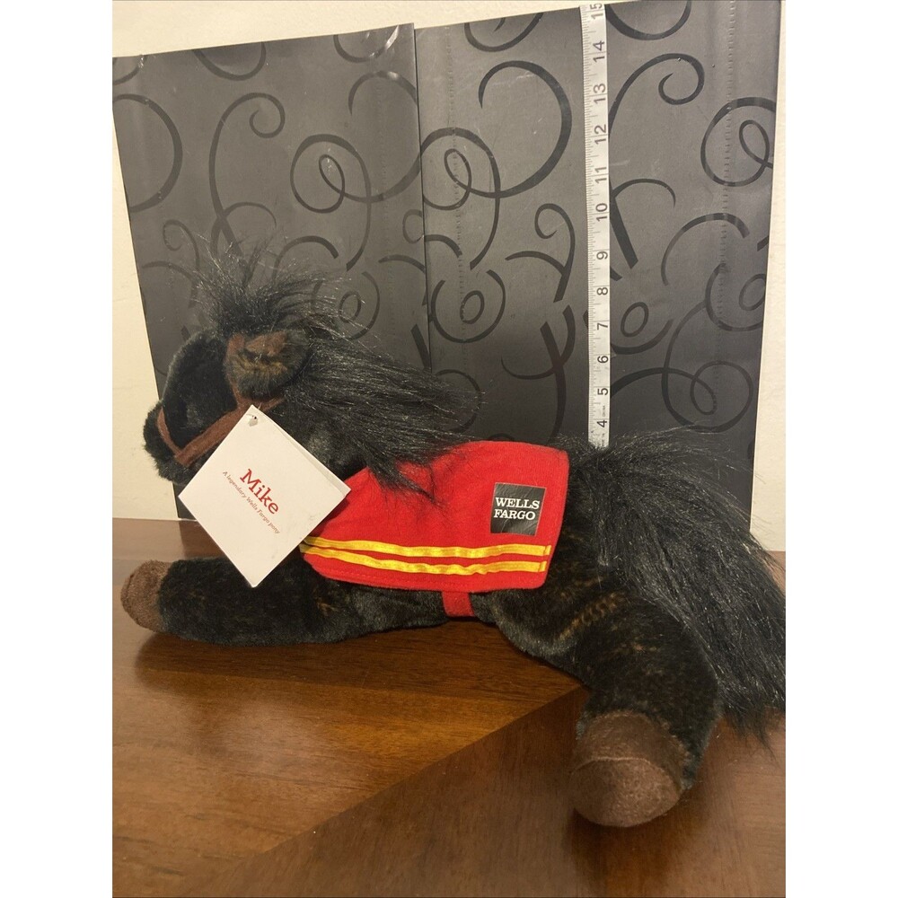 Wells Fargo Legendary Pony Mike Plush 14" Black Brown Horse 2016 NWT